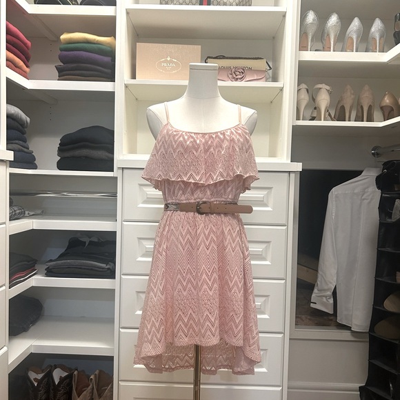 Shirt pink lace dress - Picture 1 of 5